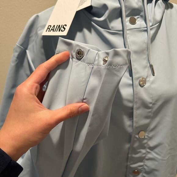 NWT Large Rains Unisex Waterproof Long Jacket Sky - Picture 7 of 10